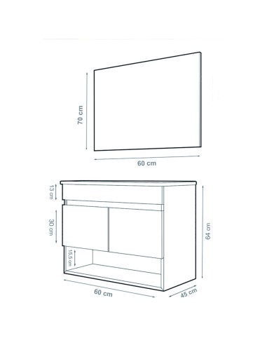 Nebari suspendeu a mobília do banheiro com a...