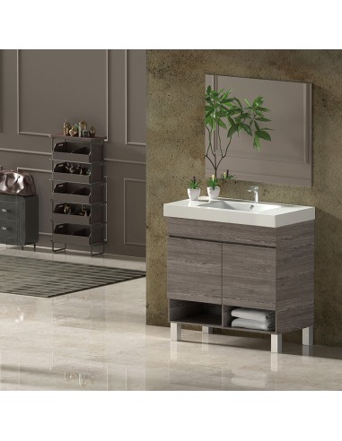 Armário de banheiro com pés de nebari com...