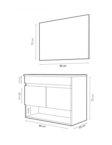Armário de banheiro com pés de nebari com...