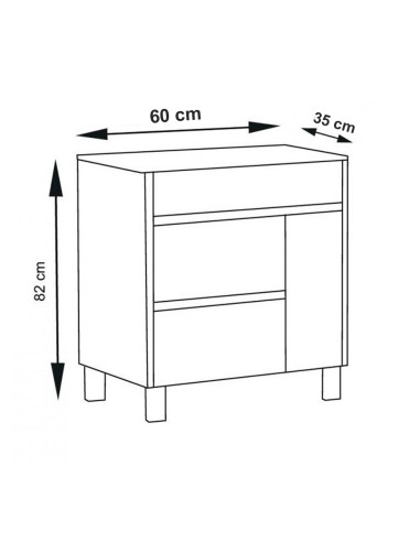 Armário de banheiro Fenrir 2 gavetas e uma...