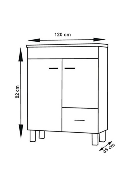 Mobília econômica do banheiro do Thor com plano de lavatório, espelho. 9 cores e 15 tamanhos
