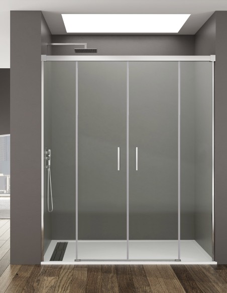2 + 2 Basic Front Chuveiro Wall Cabine, sem menor perfil 5 Cores dos perfis, 2 tipos de vidro de alumínio de 6mm