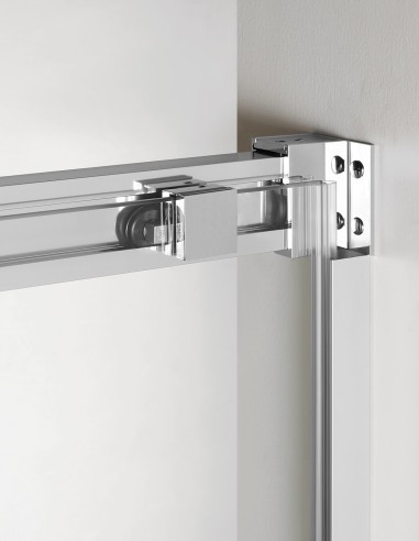 Parede de chuveiro de canto 1 + 1 com painel...