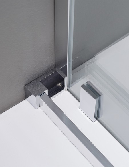 Cabine - hidra 1 + 1 parede de chuveiro angular com lado fixo, sem menor perfil ou superior
