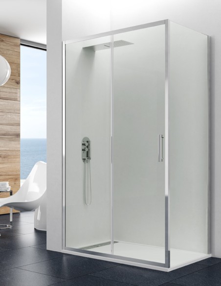 Parede - Titan 1 + 1 cabine de chuveiro angular com lado fixo
