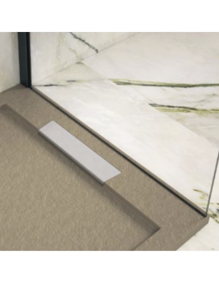 Receptor de chuveiro Steen resina com textura de quadro creme de ardósia RAL 1013