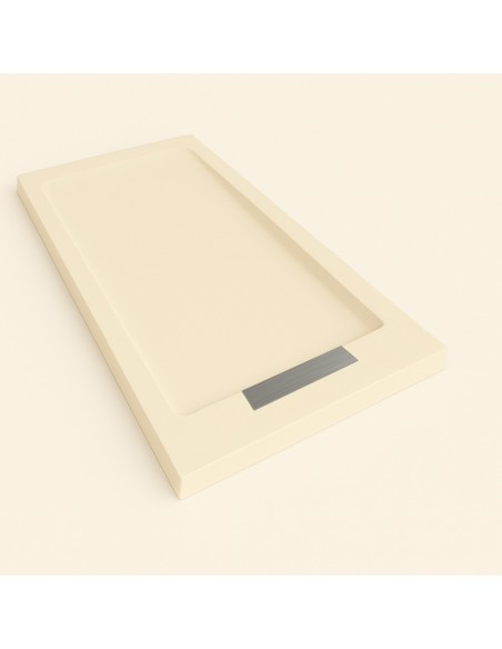 Receptor de chuveiro Steen resina com textura de quadro creme de ardósia RAL 1013