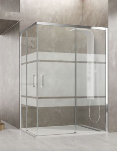 Parede de chuveiro angular 2 + 2 sem menor perfil