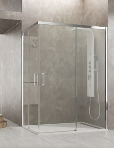 Parede de chuveiro angular 2 + 2 sem menor perfil 2